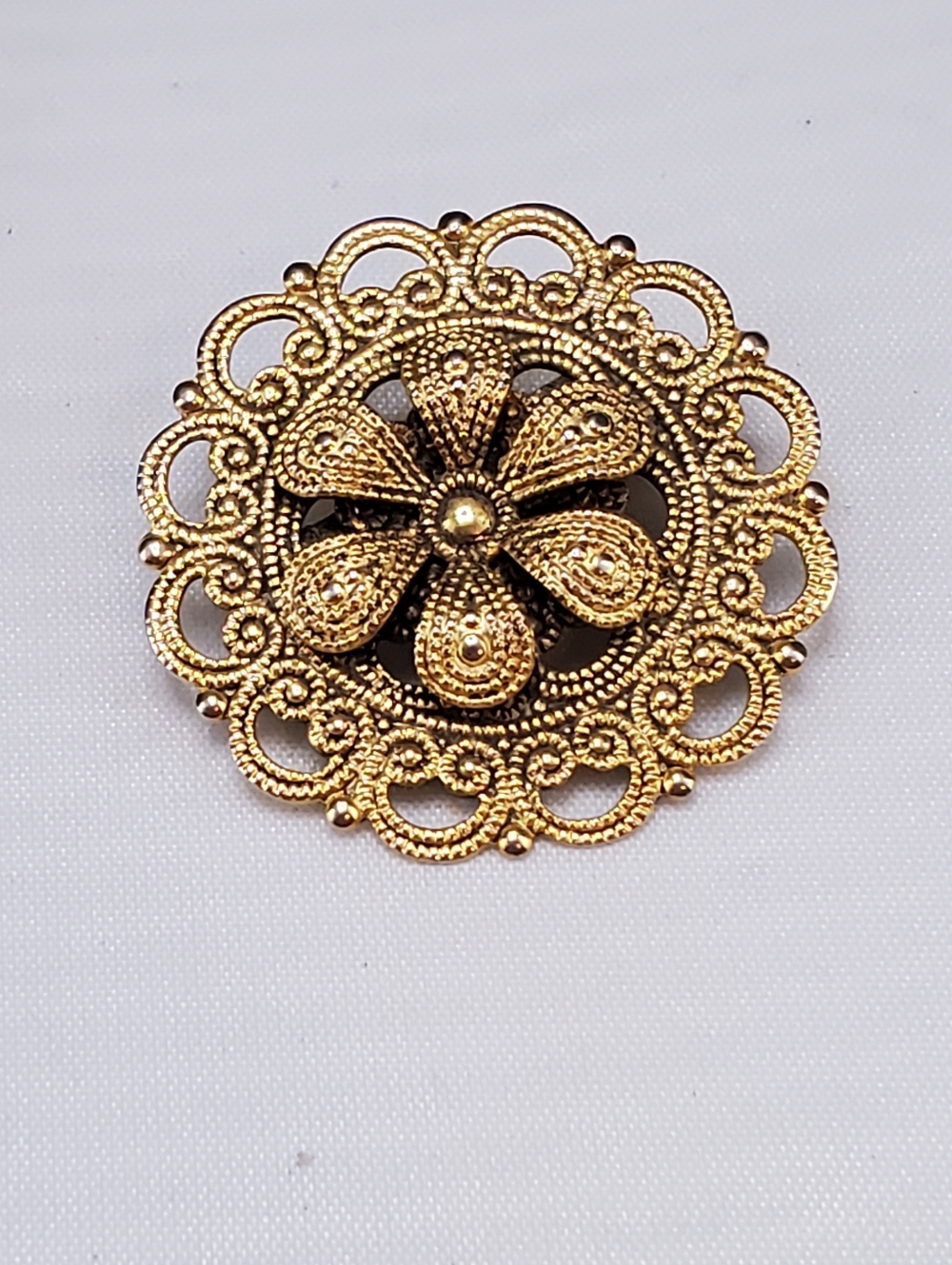 Vintage Freirich Ornate Filigree Brooch